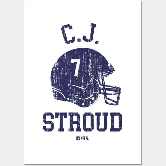 C.J. Stroud Houston Helmet Font Wall Art by TodosRigatSot